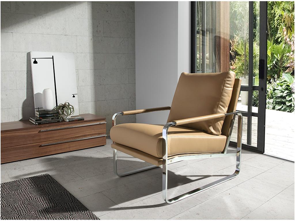 Sillón tapizado polipiel crema 5046 Nestleano