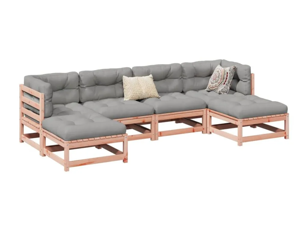 Homepleno Set de sofás jardín 6 pzas con cojines Homepleno Marrón 71948gseh