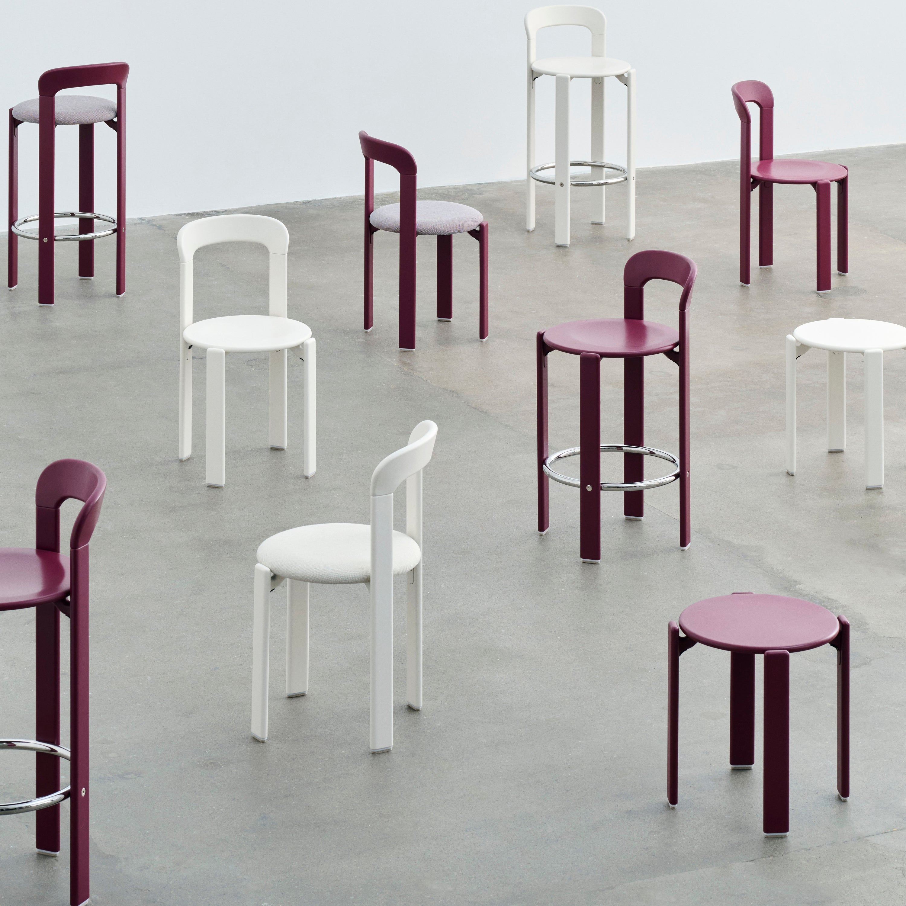 HAY Rey Barkruk High H 75 cm - Grape Red