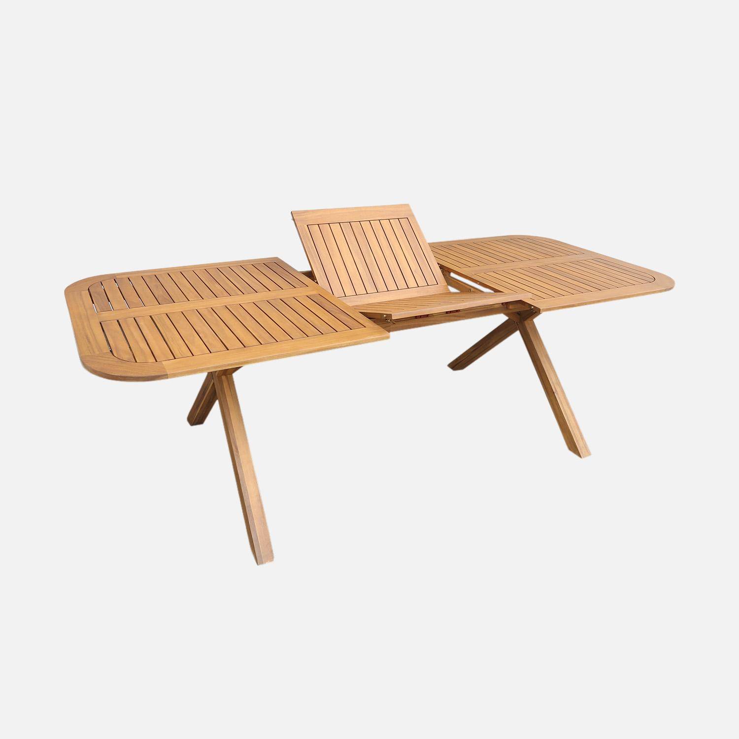Tanzo - Mesa de jardín extensible de madera de acacia, 6-8 personas