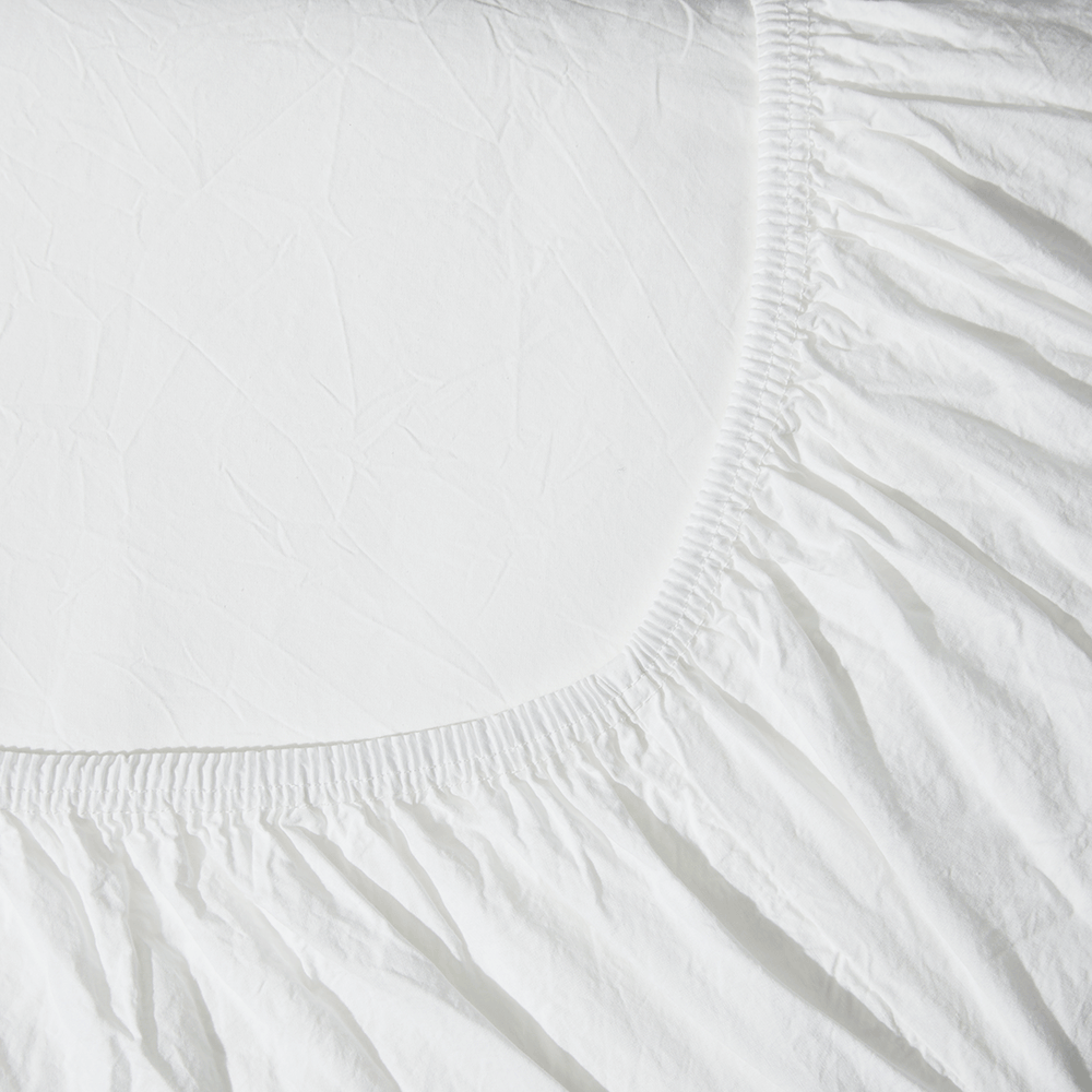 Drap-housse en percale de coton - Blanc Craie