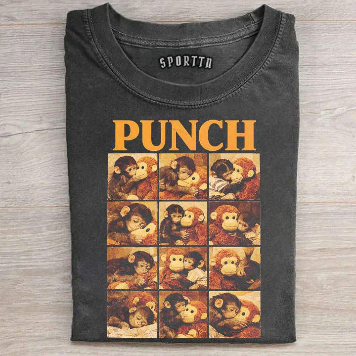 Punch-kun Monkey Meme Graphic T-shirt