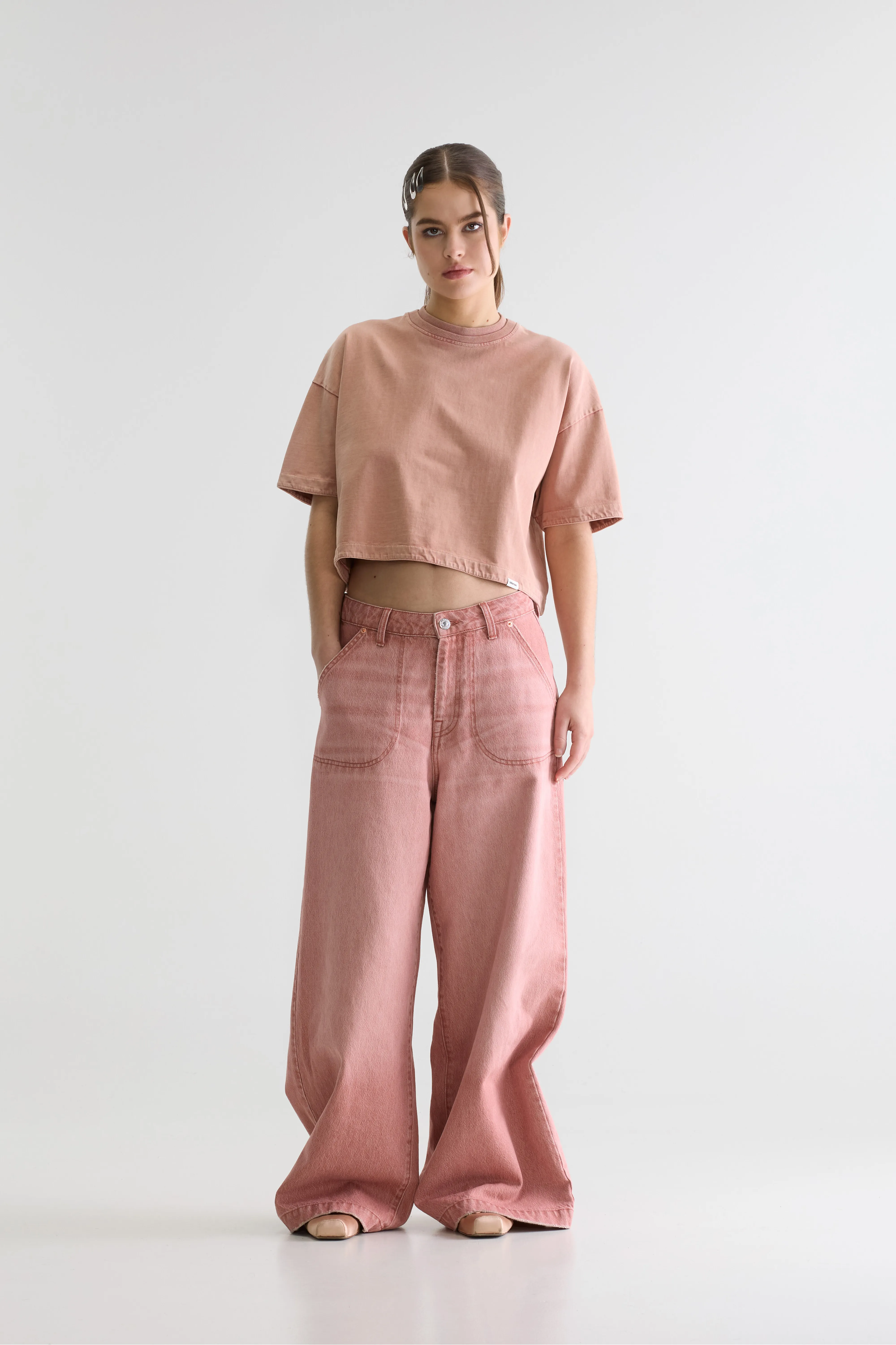 Bellerose Fan cropped t-shirt (261 / W / ETRUSCAN RED)