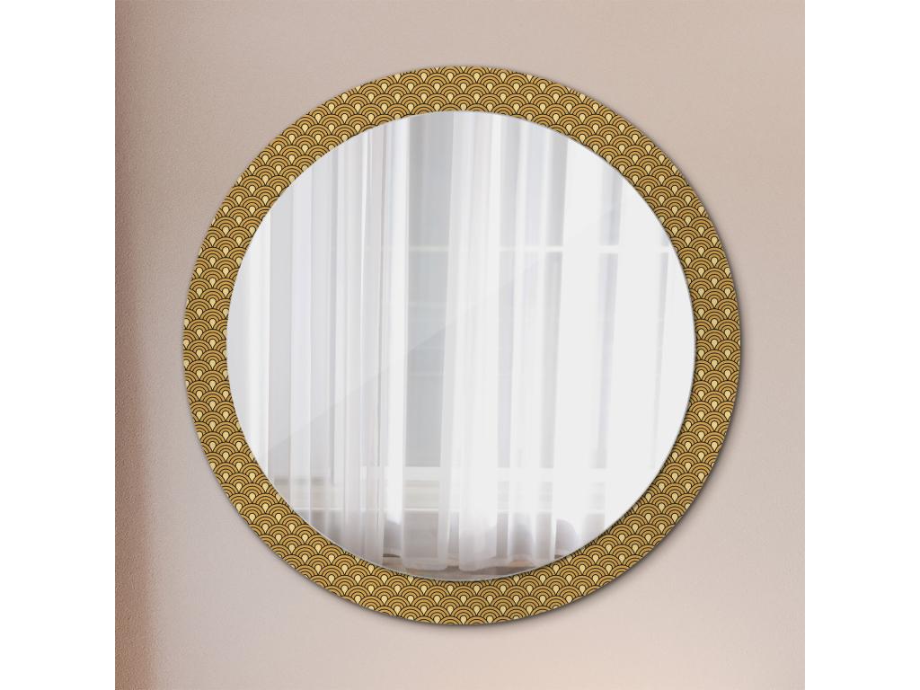 Espejo decorativo redondo - Estampado retro - 90cm