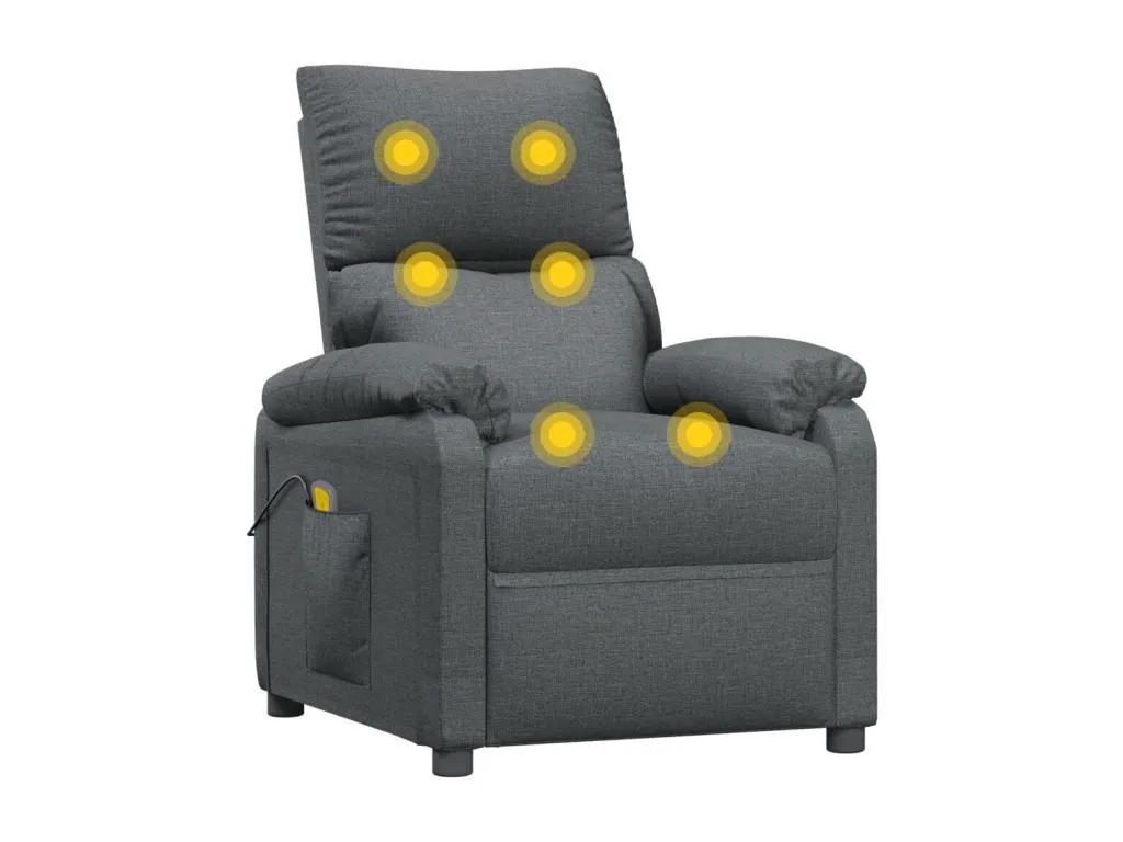Sillón de masaje de tela gris oscuro