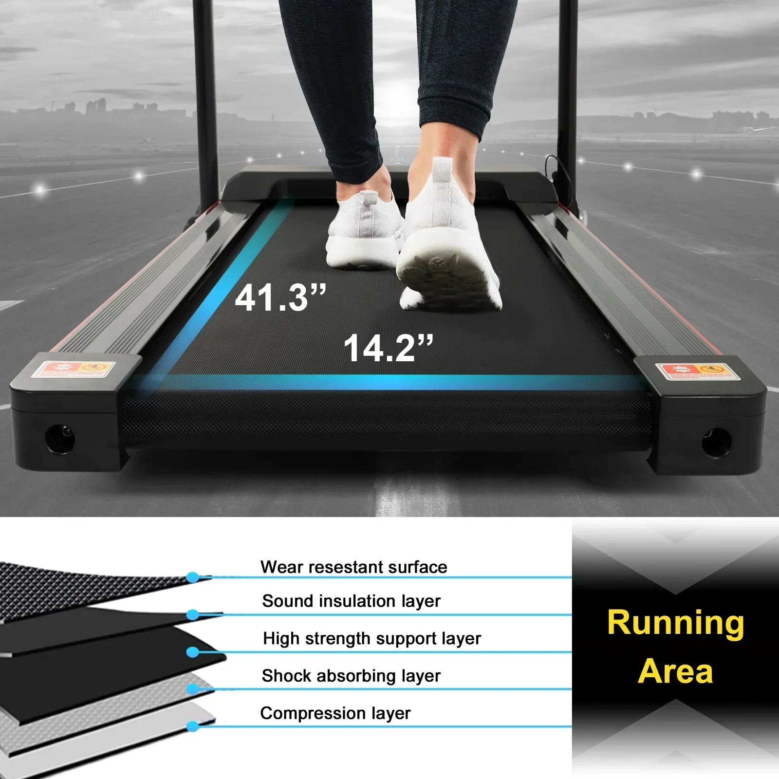 FYC Folding Treadmill With Incline, 2.5HP Motor, 220 LBS Capacity - Image 5 FYC Folding Treadmill With Incline, 2.5HP Motor, 220 LBS Capacity - Image 5