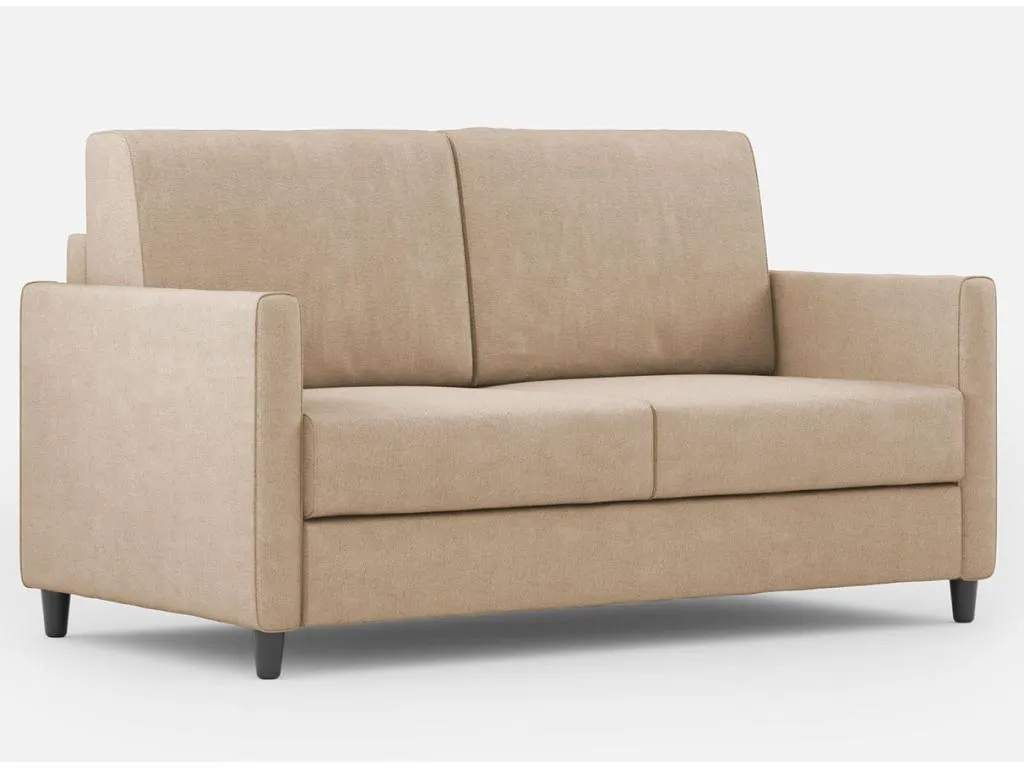 Sofá recto italiano moderno en tela beige Decoencanto - 3 tamaños-Talla 158 cm