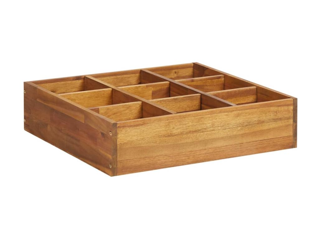 Decoratodo levada para hierbas Madera maciza de acacia 60x60x15 cm