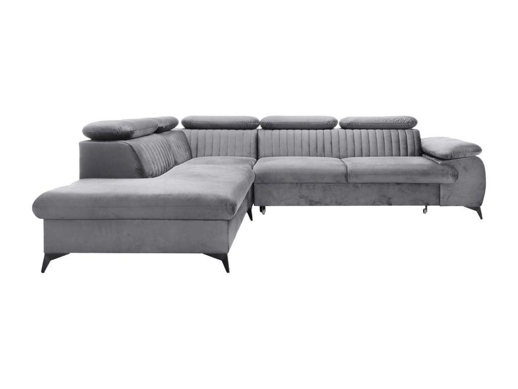 Sofá cama rinconera de terciopelo gris claro Banakdecoracion LBYI11258