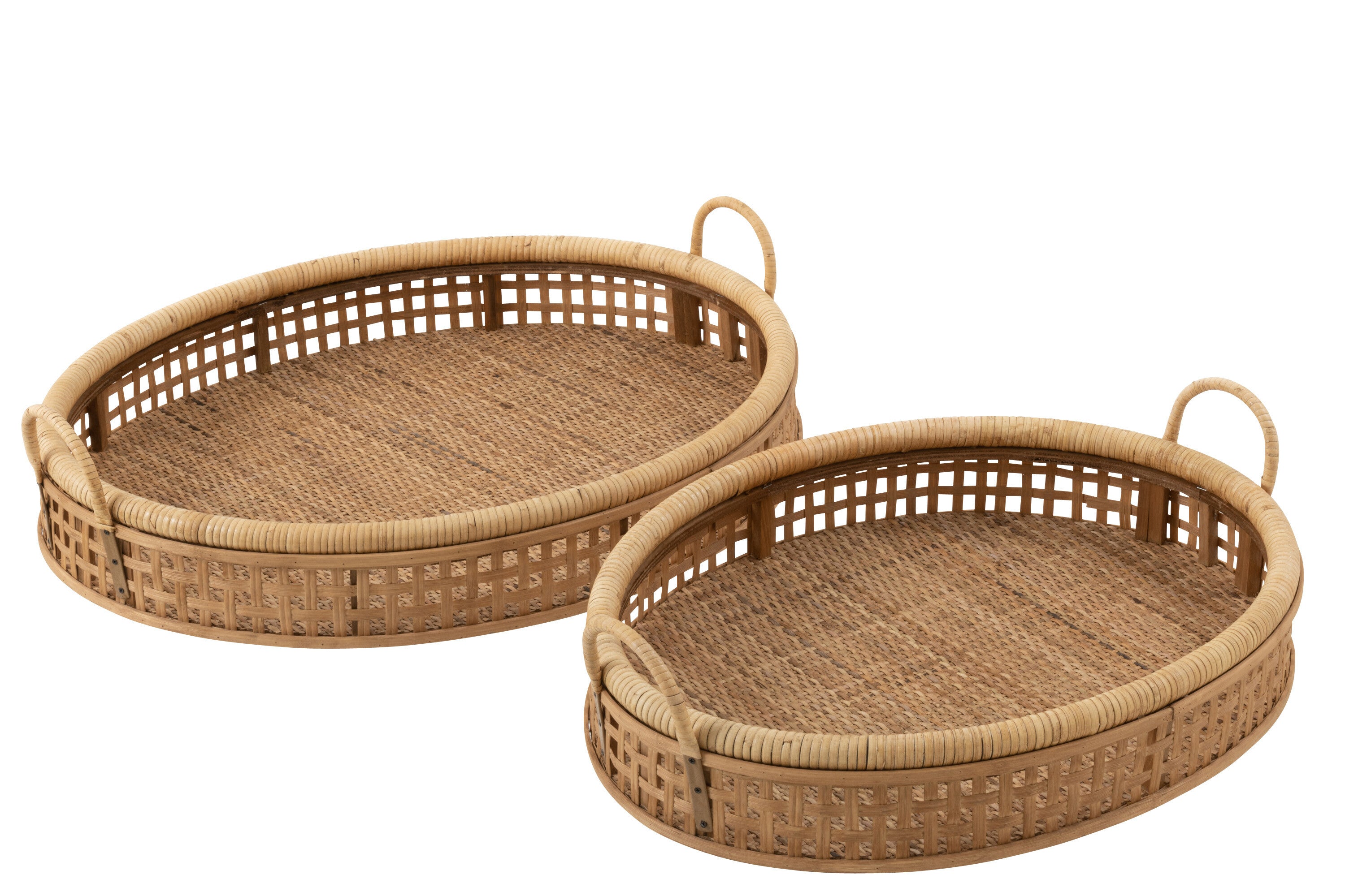 J-Line plateau Pick - dienblad - rotan bamboe - naturel - la