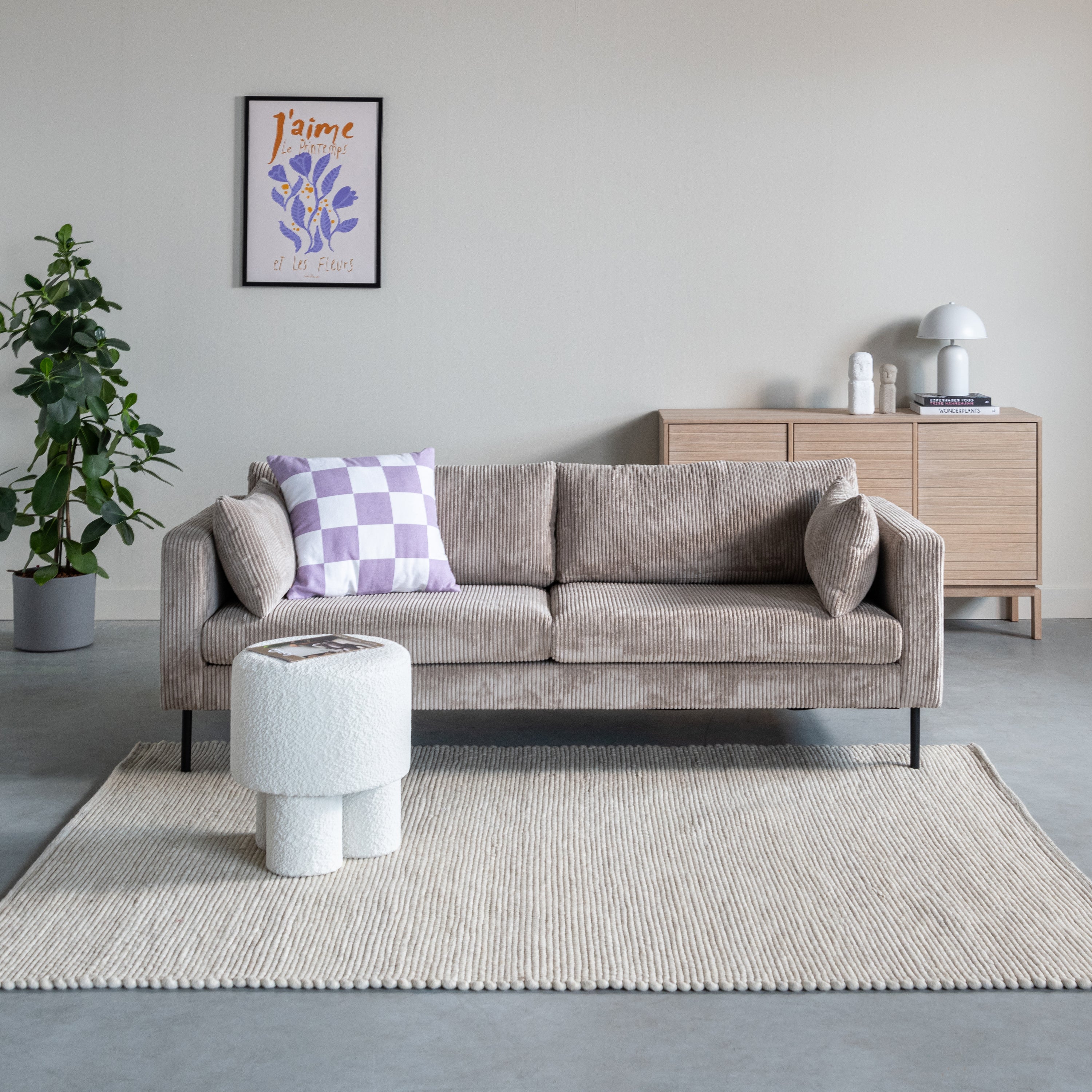 by fonQ Dots Wollen Vloerkleed 200 x 300 cm - Beige