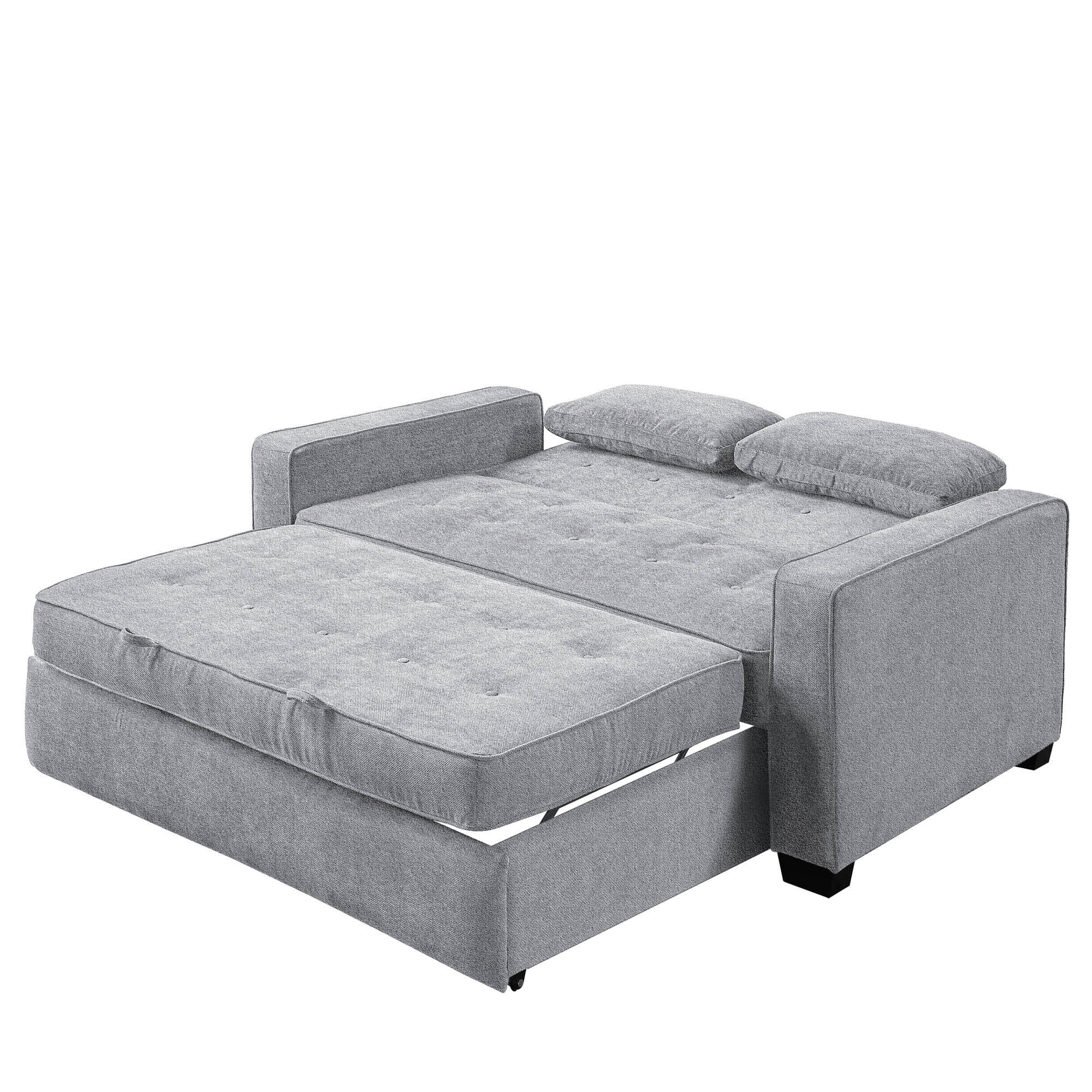 Serta Dream Convertibles Monroe Modern Polyester Convertible Queen Sofa Bed with Pillows Grey - Image 6