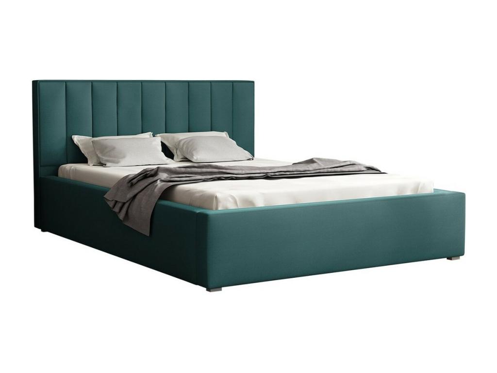 Cama Pomona 109, Doble, Turquesa, 160x200, Tapiz, Somieres, 180x223x93cm