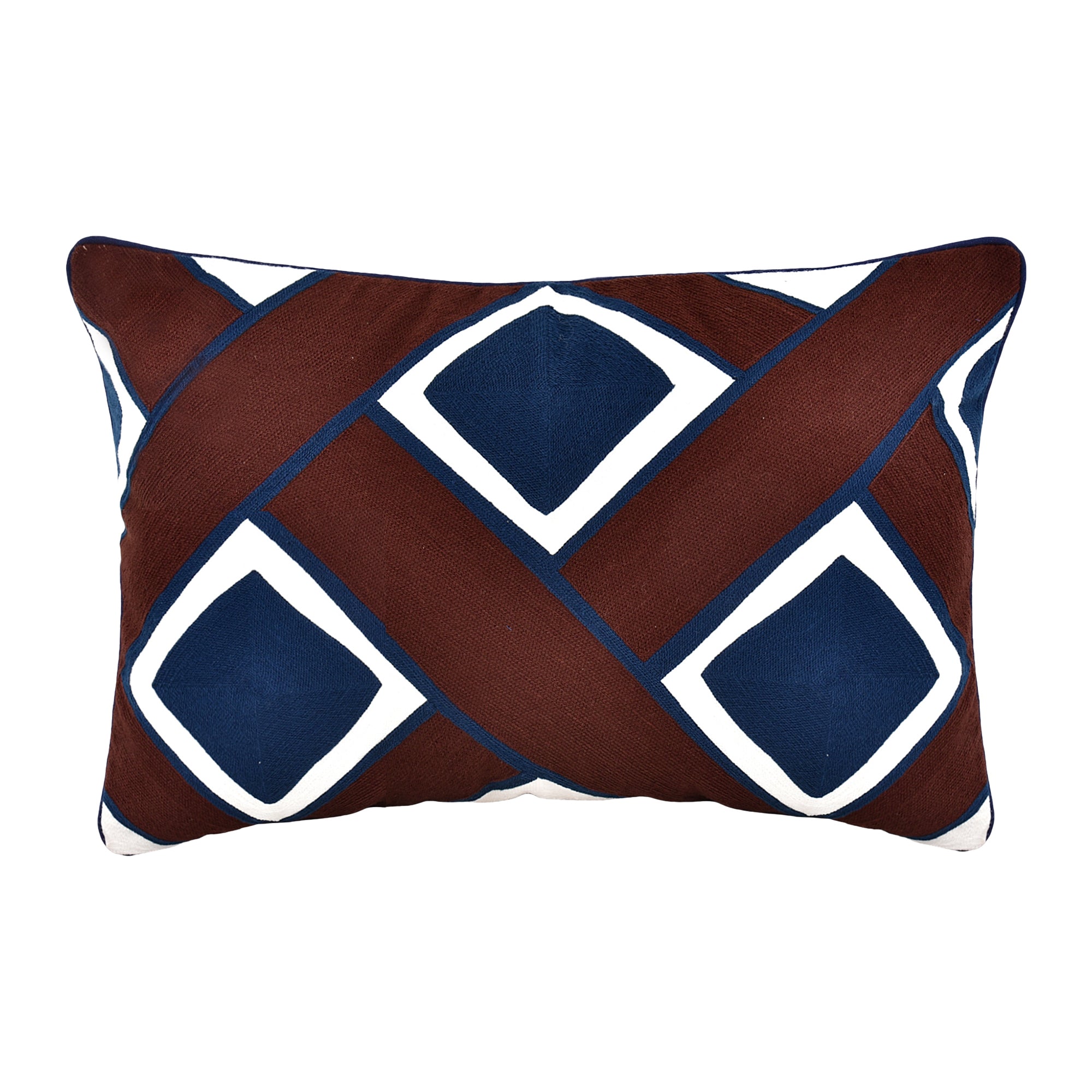Blokker Flint Sierkussen 40 x 60 cm - Bordeaux / Blauw