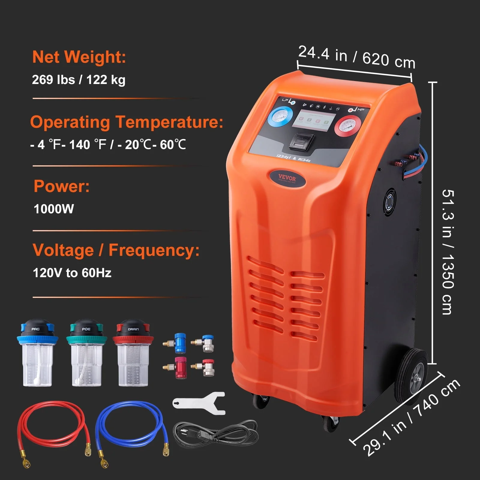BENTISM Refrigerant Recovery Recharge Machine Fully Automatic for R134a & R1234yf - Image 7