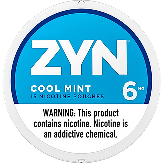 ZYN Cool Mint 6mg nicotine pouches — Mini Dry can with 15 normal peppermint pouches, the US flagship ZYN