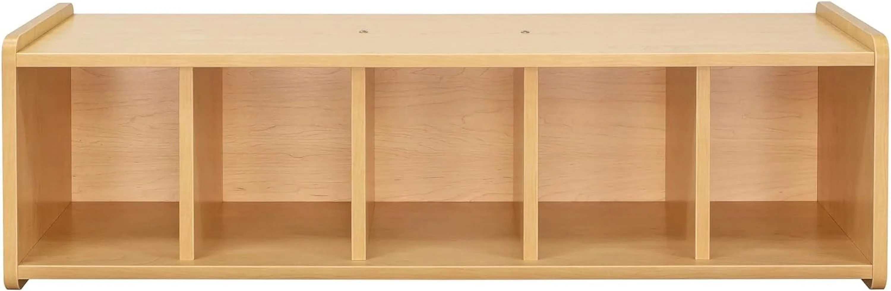 Tot Mate Children's Book Bench Cubby Storage for Classroom, 46" Wide, 5 Cubbies, Wooden, Maple, RTA - Image 2