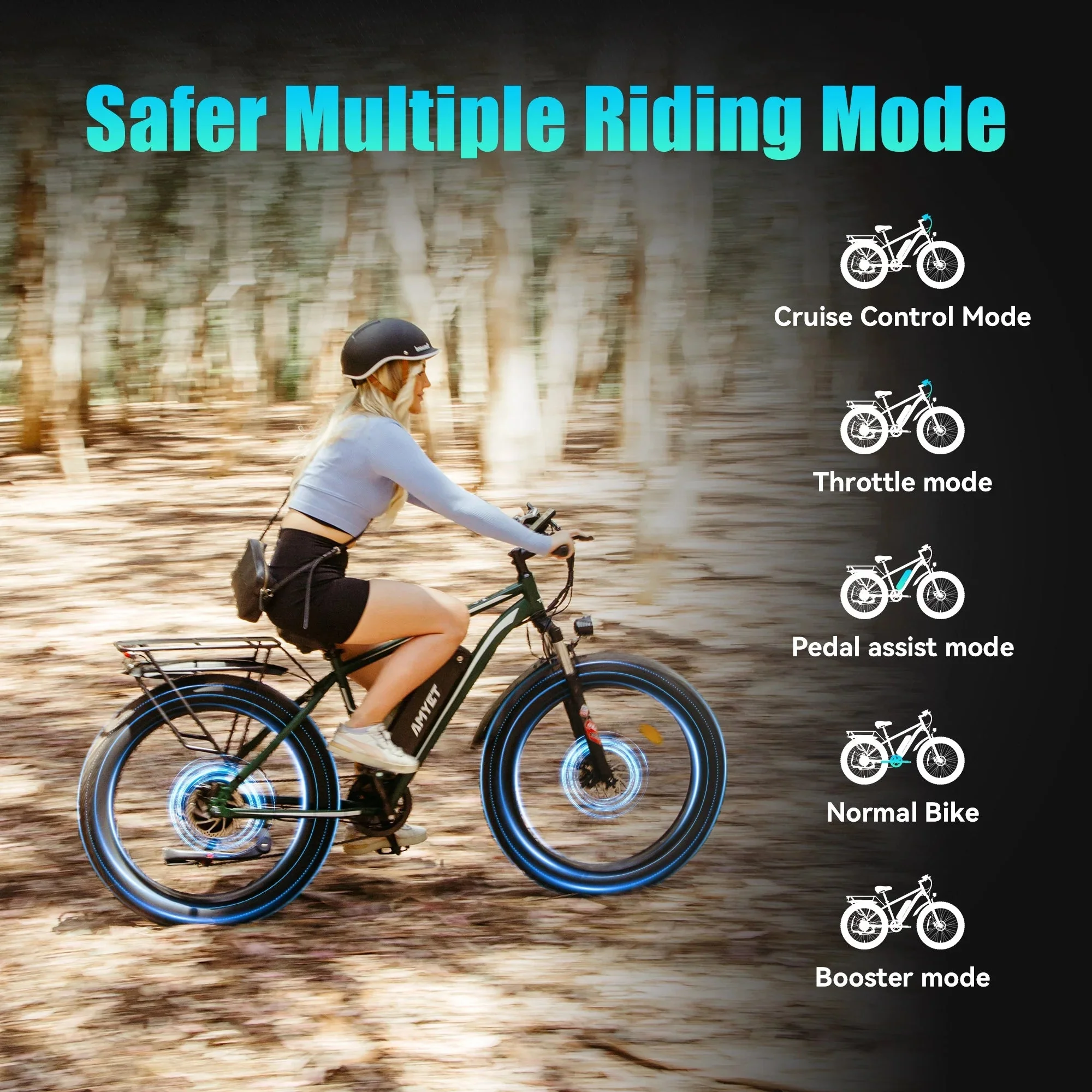AMYET 26 x 4 Fat Tire Electric Mountain Bike, 48V 15Ah, 7-Speed - EB26 - Image 32 AMYET 26 x 4 Fat Tire Electric Mountain Bike, 48V 15Ah, 7-Speed - EB26 - Image 32