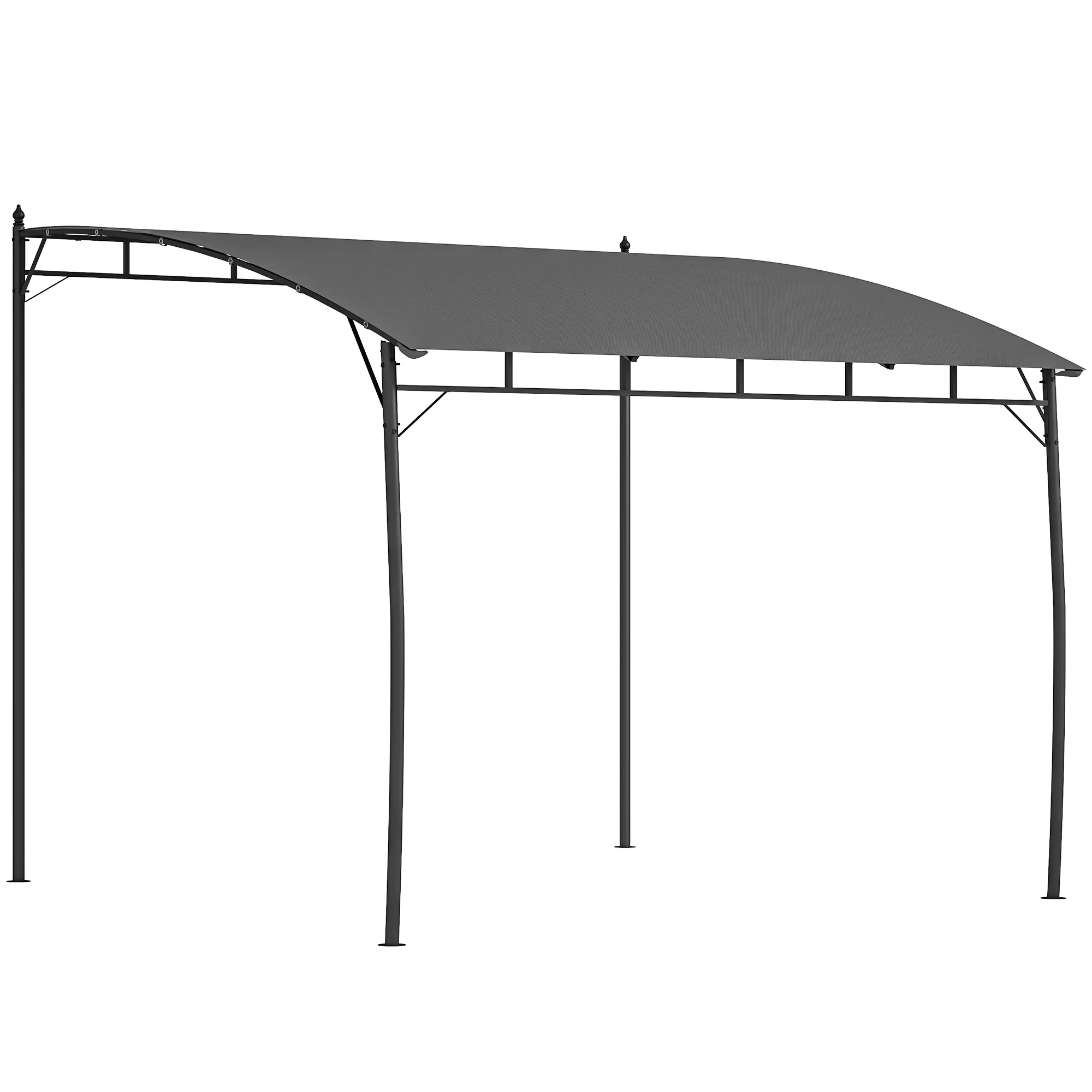 Outsunny 10' x 10' Pergola with UV-Resistant Canopy, Outdoor Sun Shade Shelter for Porch, Patio, Deck, Backyard, Charcoal Gray - Image 2