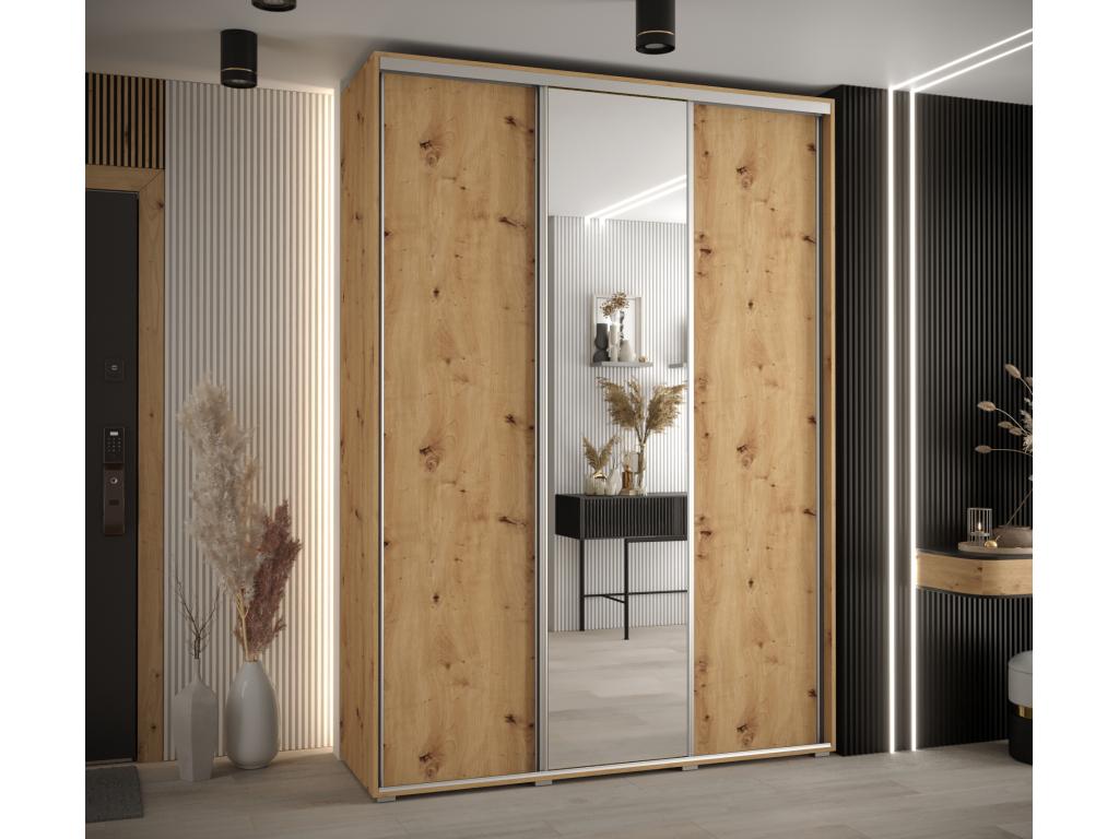 ARMARIO DAVOS 3 DE PUERTAS CORREDERAS 235,2/180/45 3 puertas (Artisan/Artisan/Plata)