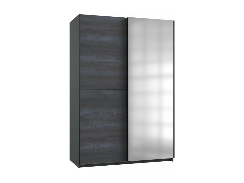 Armario 2 puertas correderas, 1 de ellas con espejo - L135 cm
