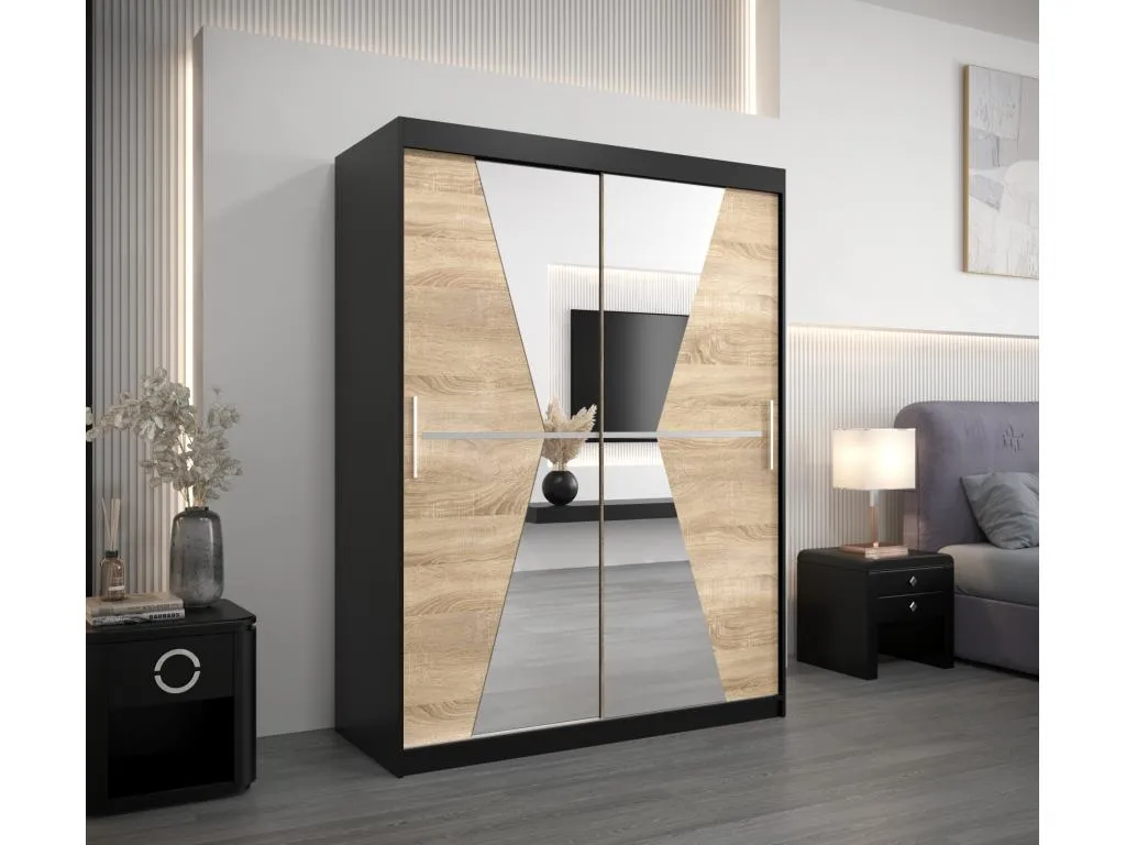 Armario Decocasaes de puertas correderas 200/150/62 2 puertas (negro/Decocasaes) qbgx97644