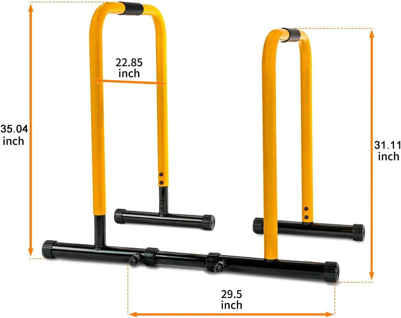 Relife Sports Dip Stand Station with Adjustable Height 300lb Dip Bar for Home Gym, Yellow - Image 5