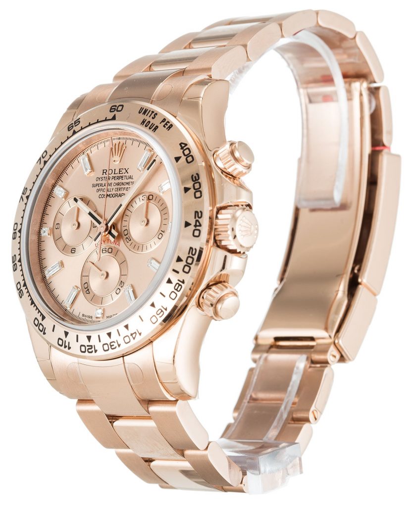 Replica Rolex Daytona 40mm Rose Diamond Baguette Dial 116505