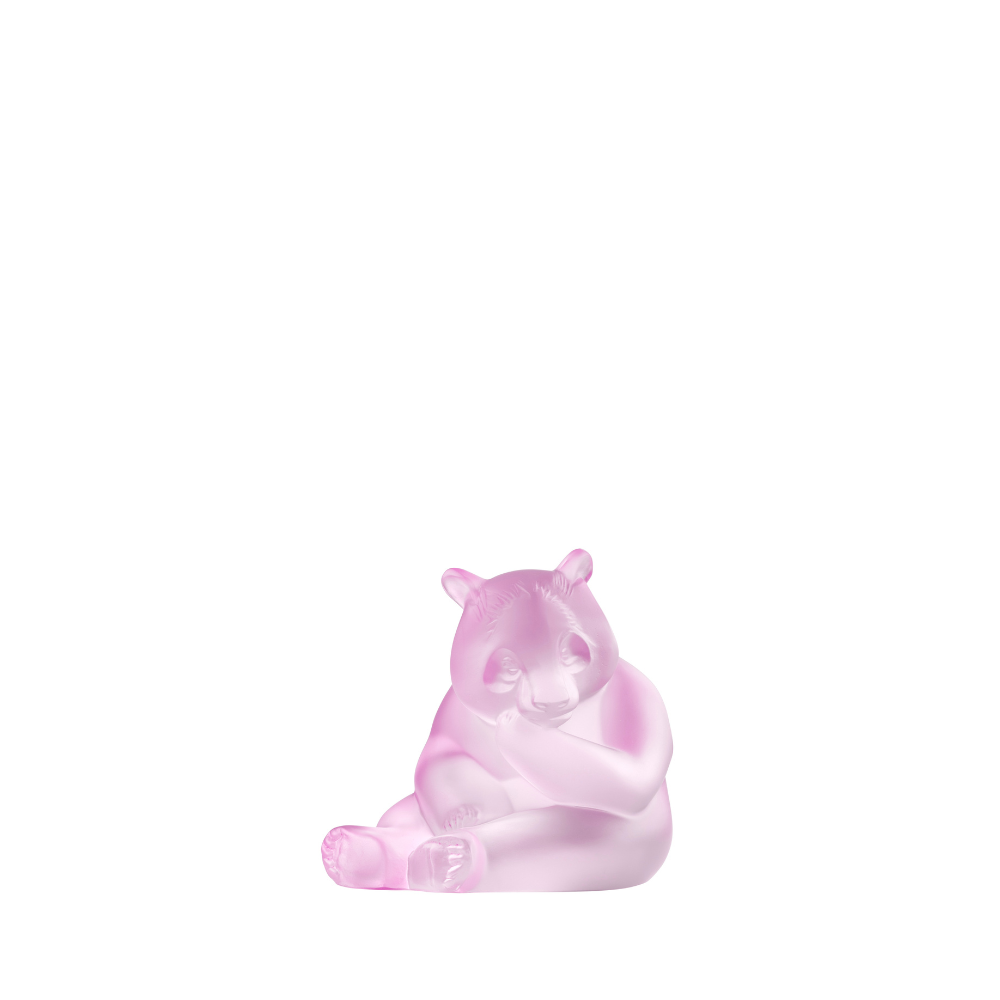 SCULPTURE PANDA - CRISTAL LUSTRÉ ROSE