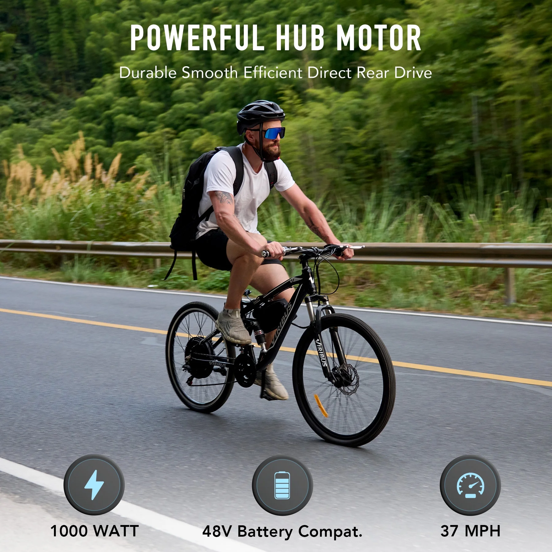 Viribus Electric Bike Conversion Kit 26" Rear Wheel 1000W Hub Motor LCD eBike DIY Set - Image 6