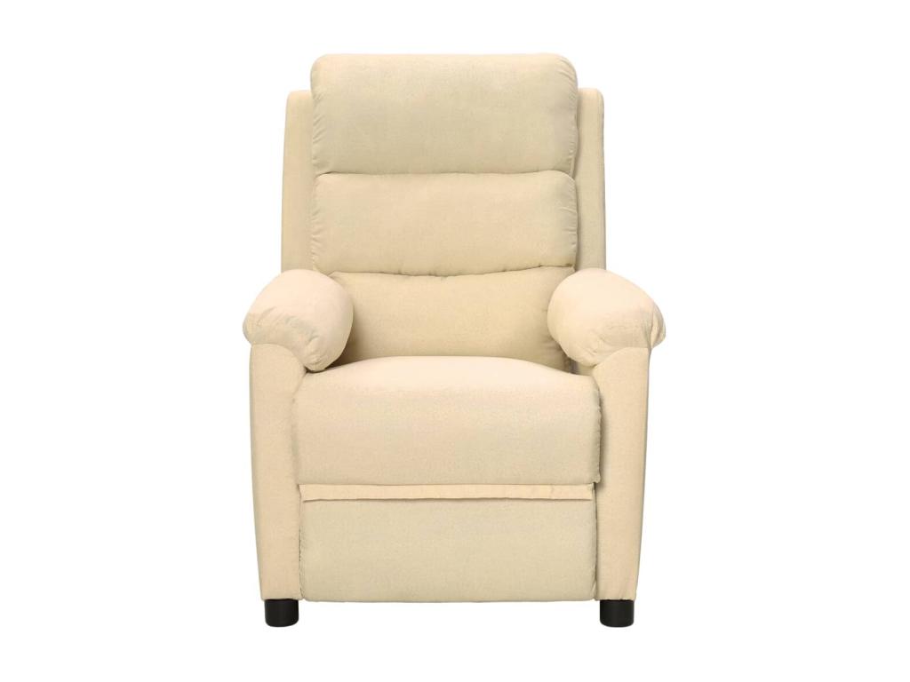 Sillón reclinable de tela crema