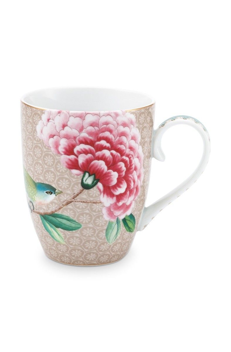 Mug Large Blushing Birds Khaki
