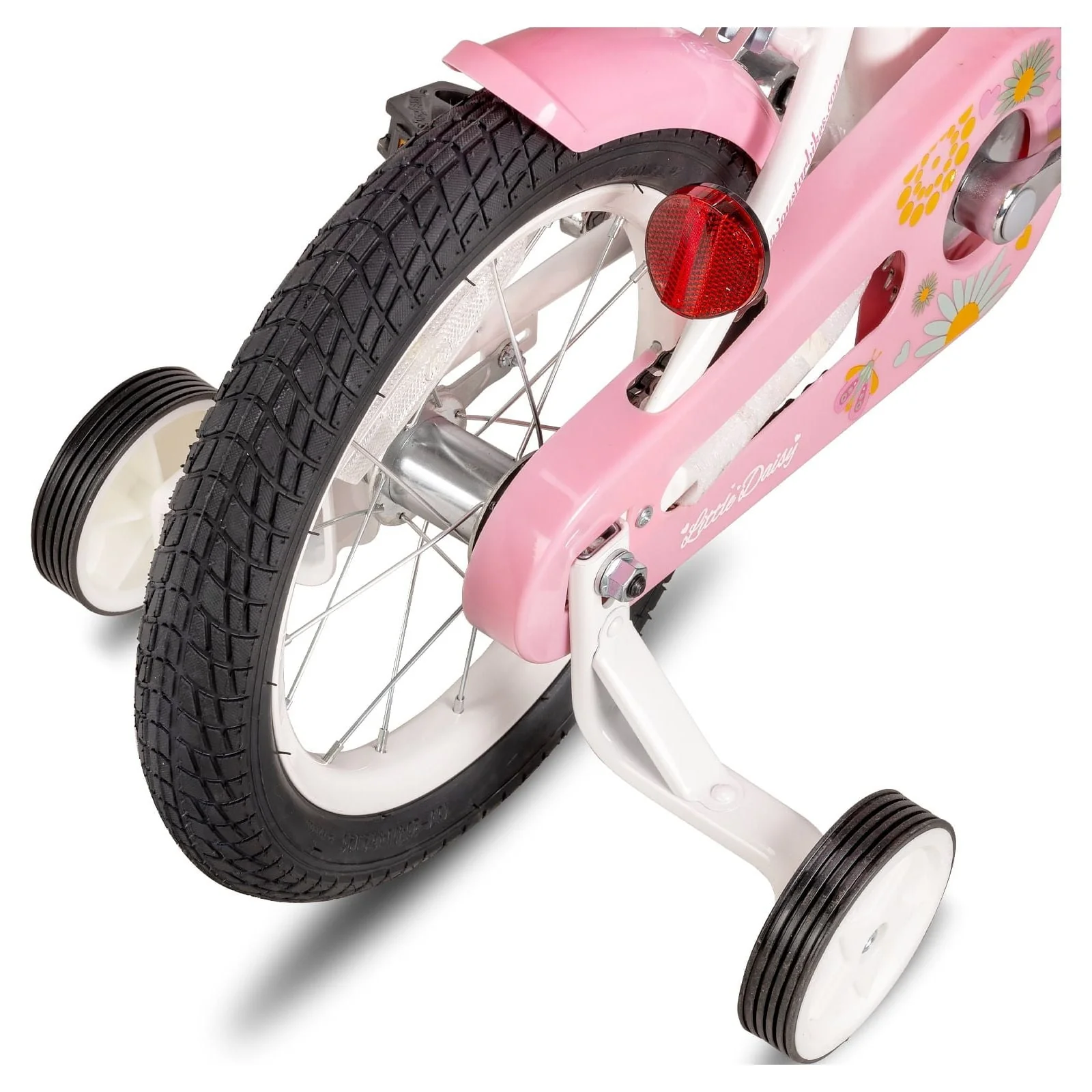 JOYSTAR Little Daisy 12 Inch Kids Bike for 2 3 4 Years Girls with Training Wheels Princess Kids Bicycle with Basket Bike Streamers Toddler Cycle Bikes White - Image 4