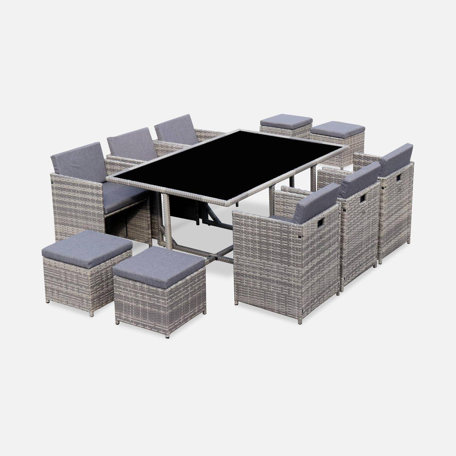 Vabo 10 - Mesa de jardín de resina de 10 plazas