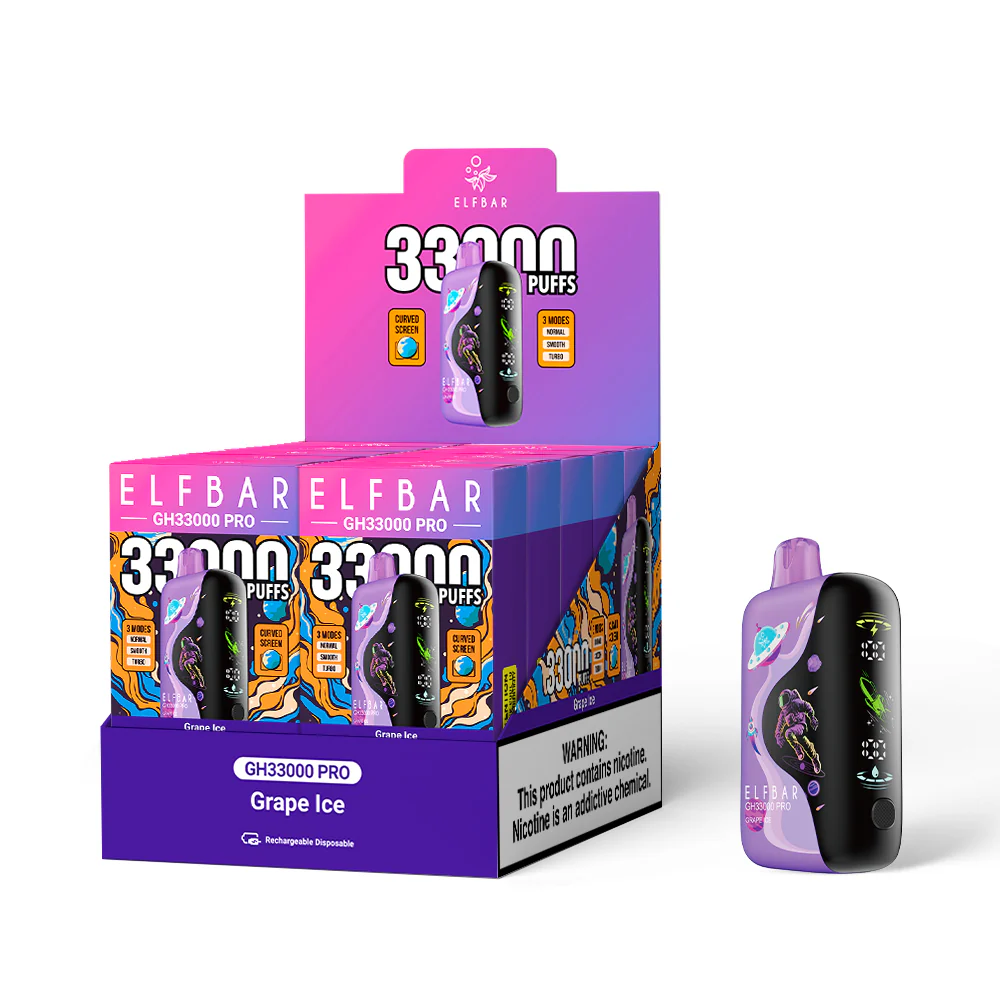 ELFBAR GH33000 PRO cigarette électronique jetable rechargeable (toutes les saveurs)