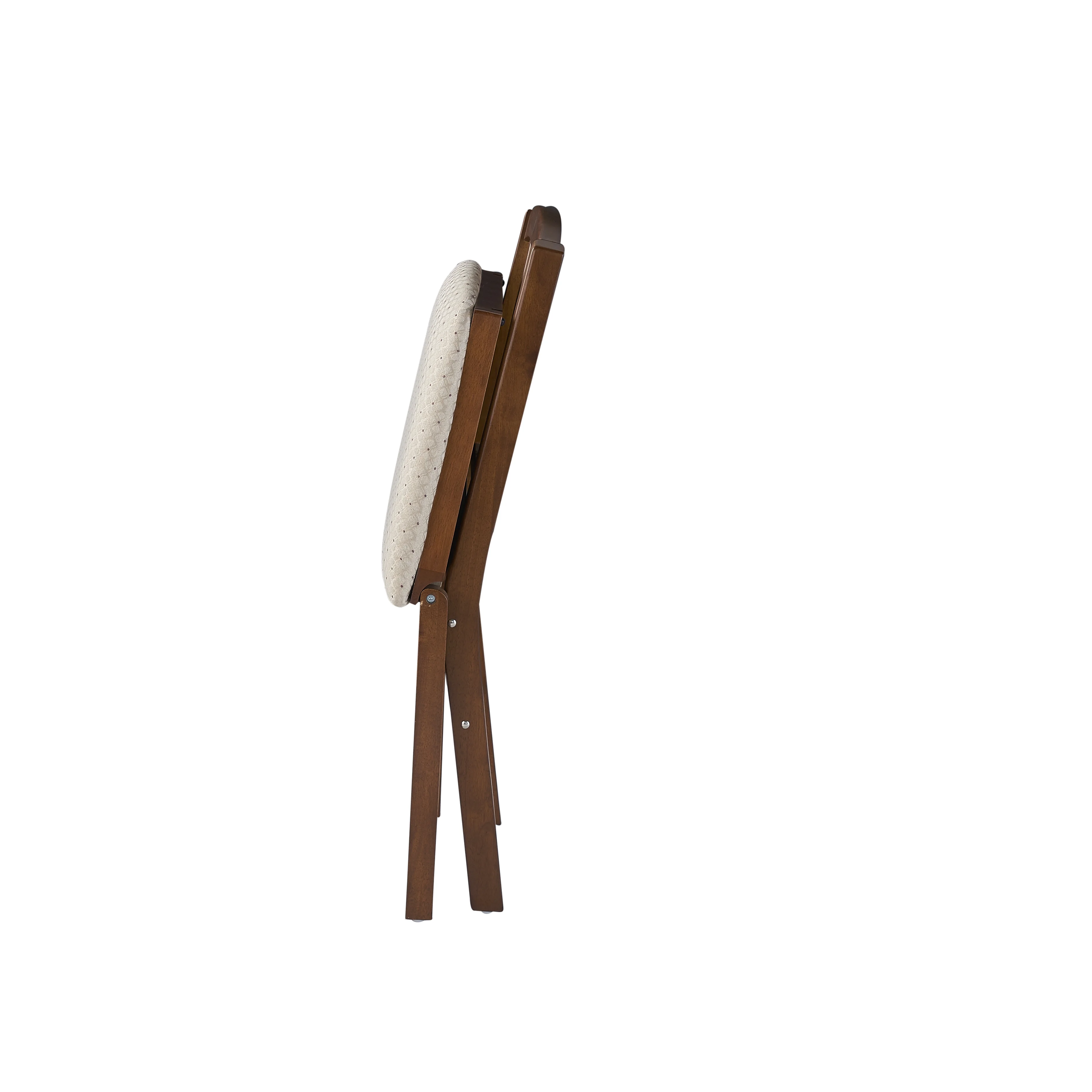 Mission Fusion Folding Chair (Set of 2)- Blush Fabric and Fruitwood - Image 4