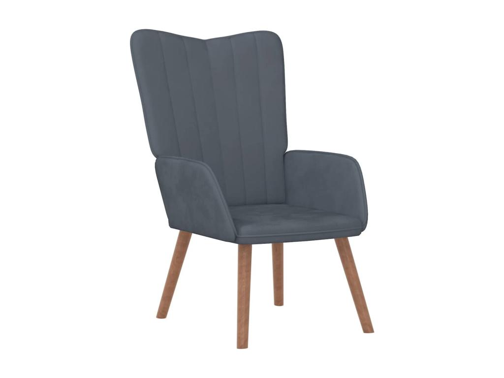 Sillón de Nestleano de terciopelo gris oscuro