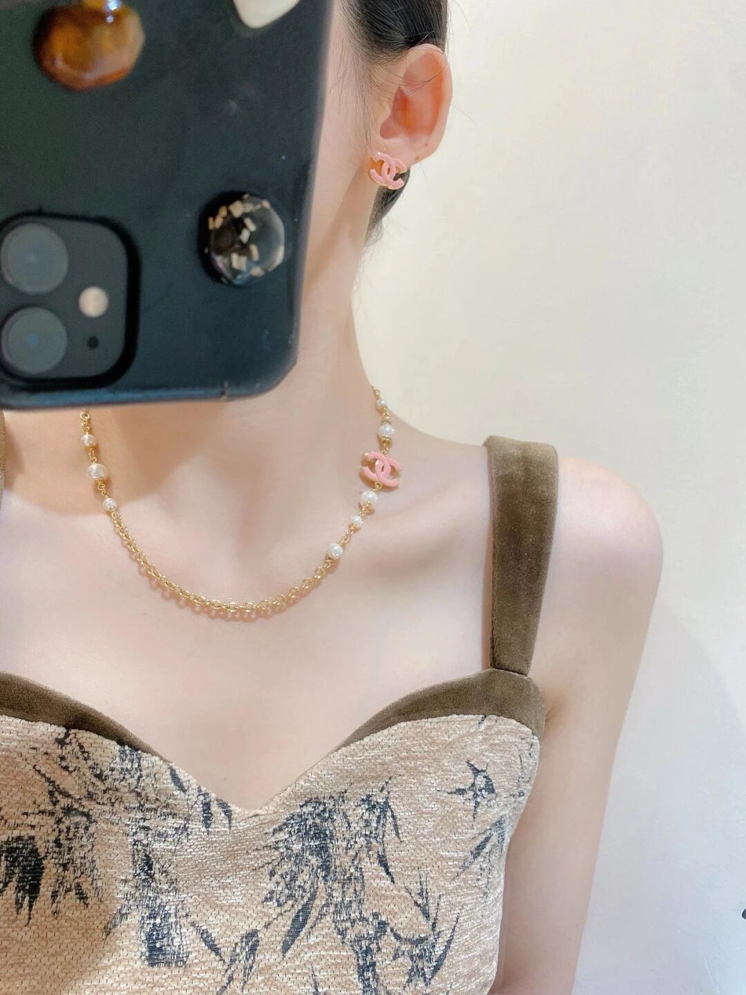 Chanel Pink Enamel CC Earrings - Original Replica Club