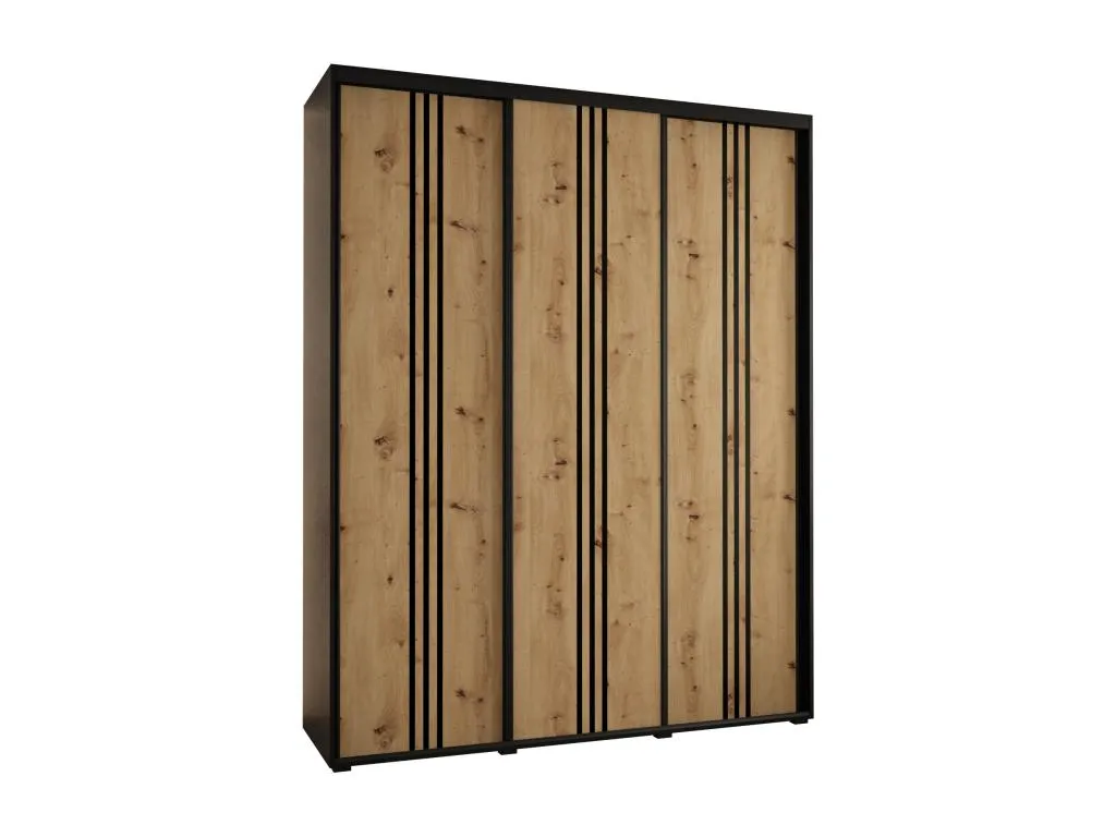 ARMARIO Patriciabaezcasa 6 DE PUERTAS CORREDERAS 235.2/190/60 3 puertas (Negro/Artisan/Negro)