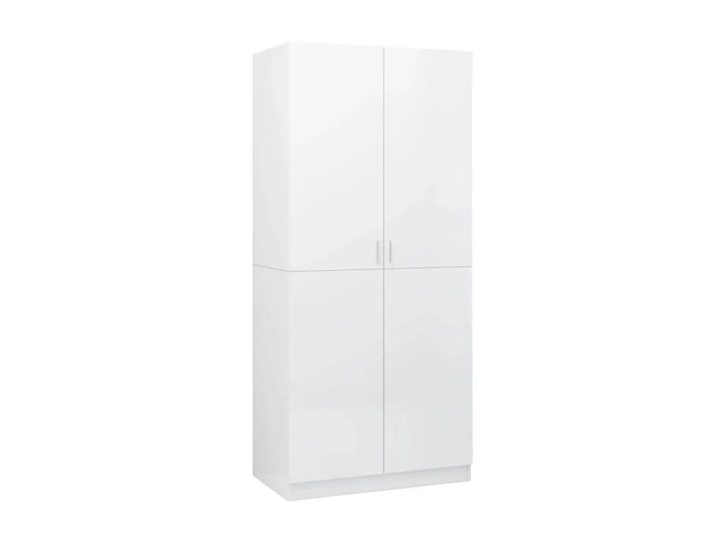 Armario de Mobtrendy contrachapada blanco brillo 80x52x180 cm 45696xqly