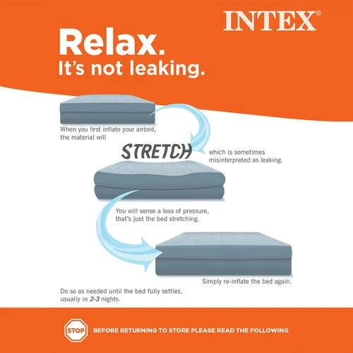 Intex Plush Airbed w/ Pump + Intex Downy Air Mattress w/ Built-In Pump (Queen) - Image 8