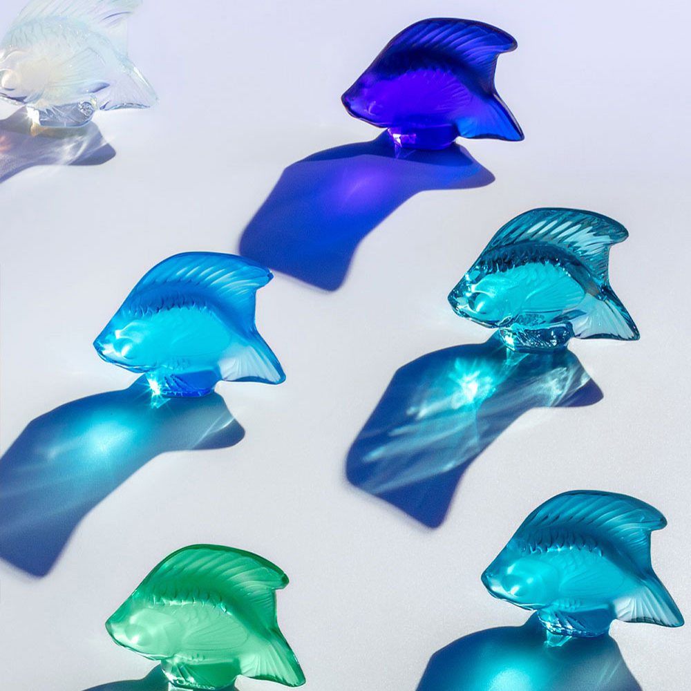 SCULPTURE POISSON - CRISTAL VIOLET CRÉPUSCULE