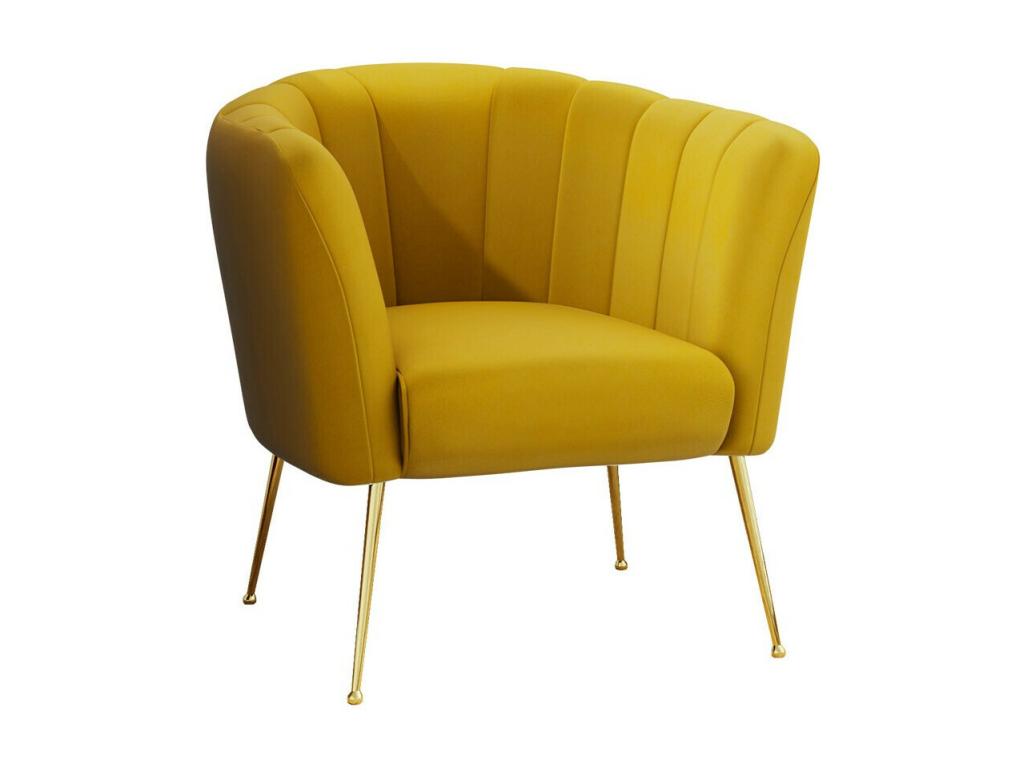 Sillón Cozovis 112 - Amarillo - 83x85x82cm - Tapiz - Patas Metal