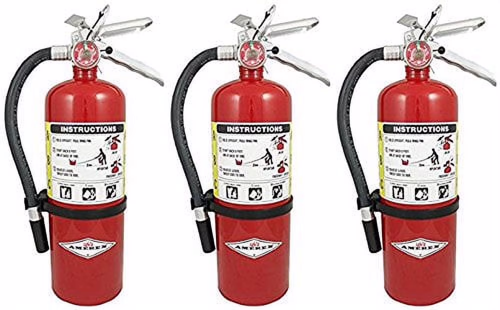 Amerex B500 Rechargeable ABC Dry Chemical Fire Extinguisher, 5 lb, 3 - Pack