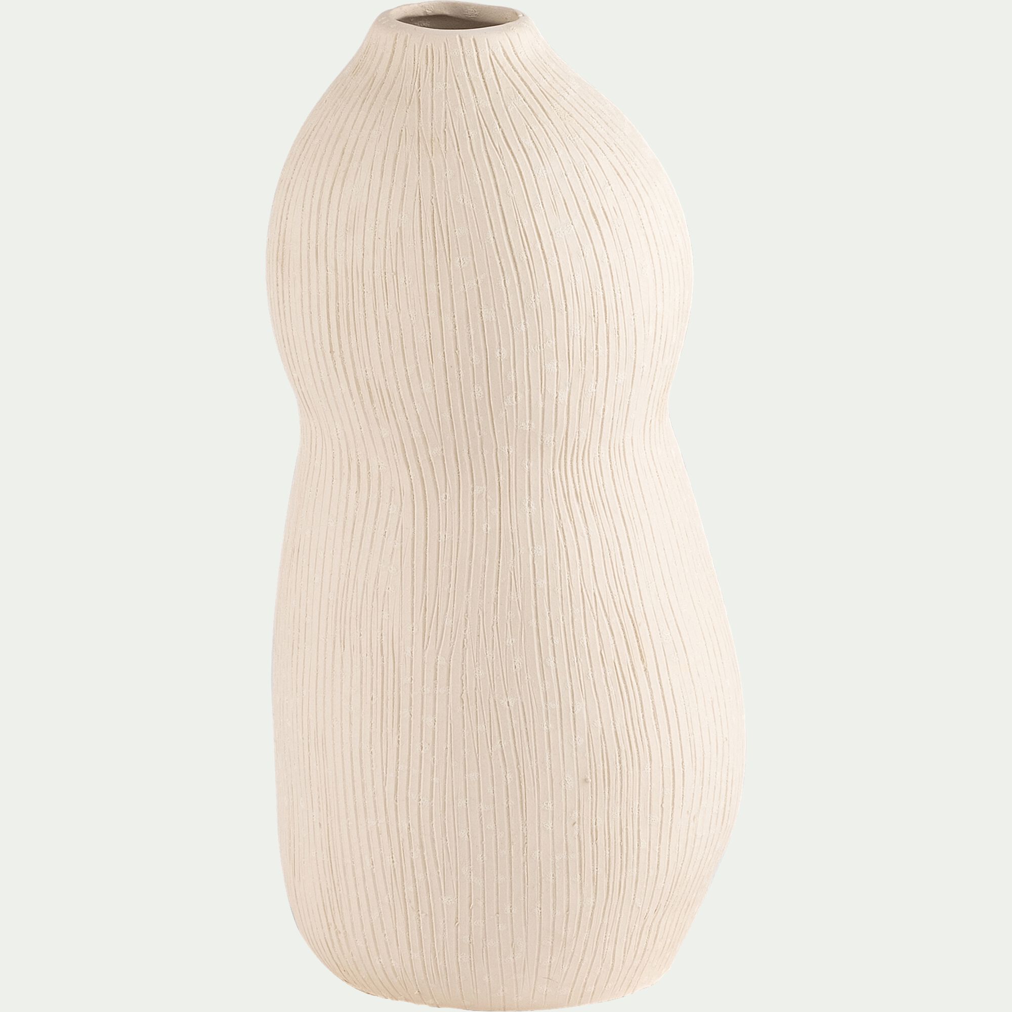 ALMA - Vase contemporain en faïence H28cm - blanc