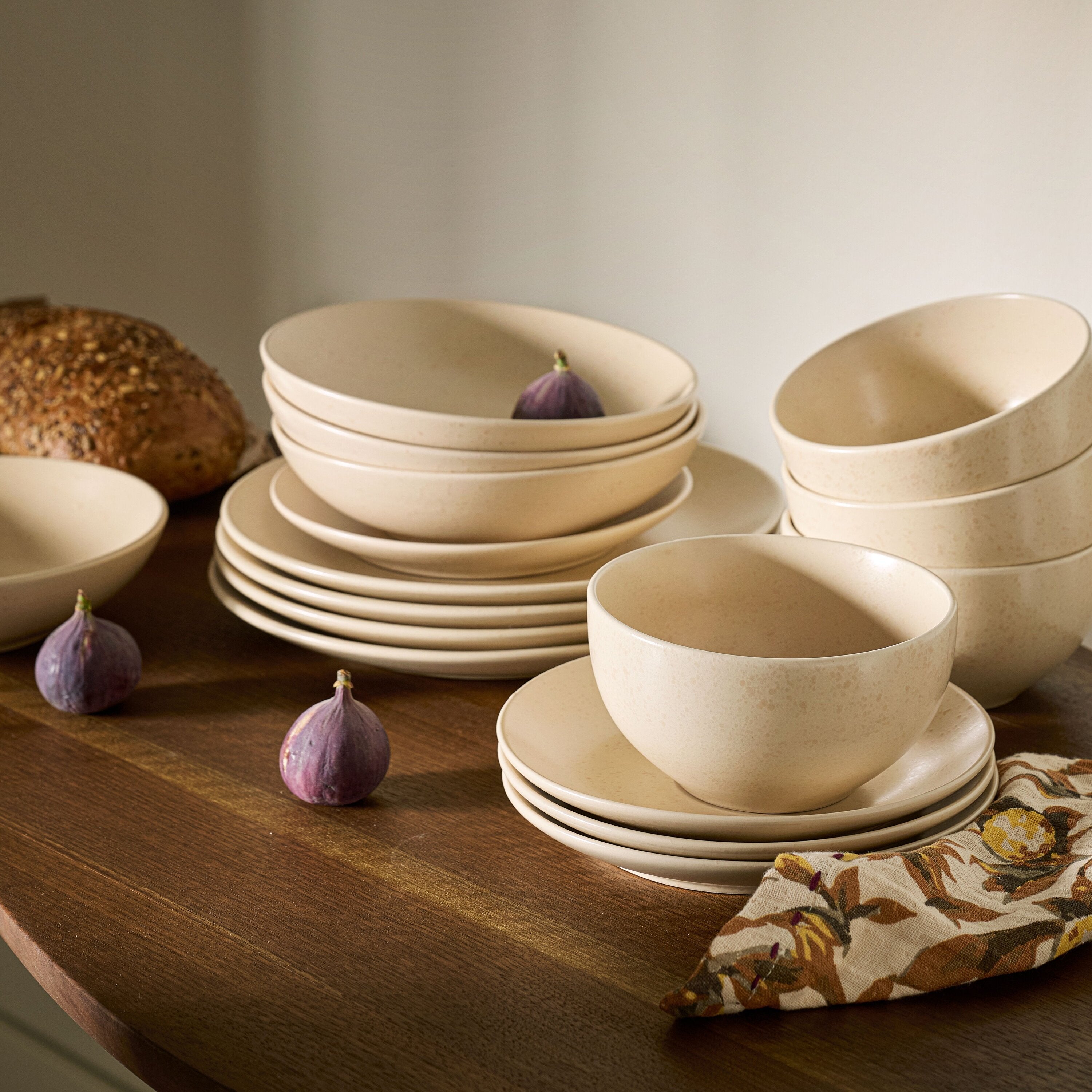 by fonQ Pebbled Serviesset 24-delig - Beige