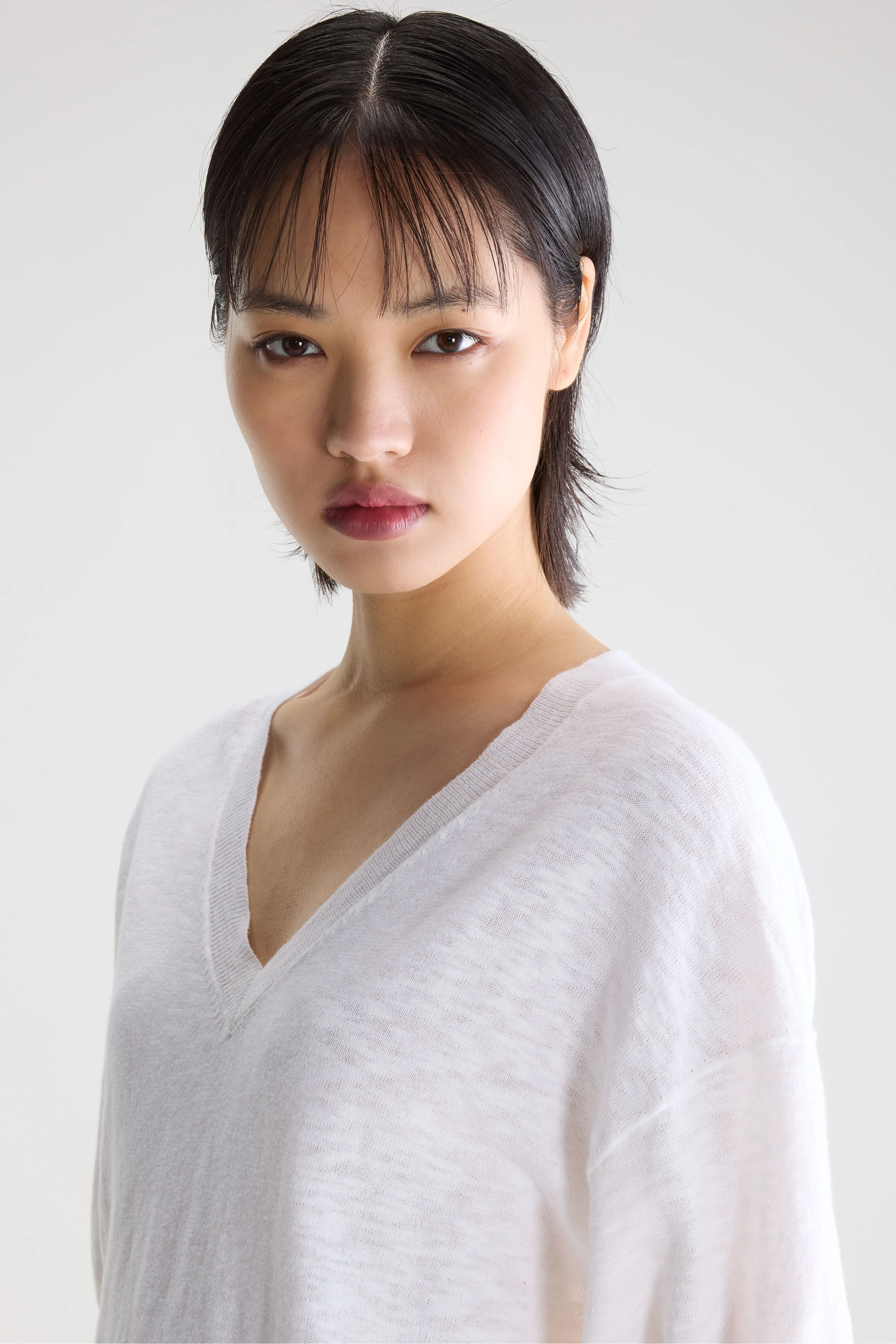 Bellerose Dadif v-neck sweater (261 / W / WHITE)