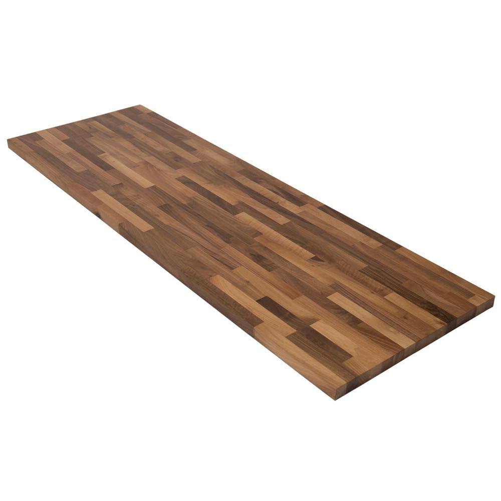 10 ft. L x 25 in. D Unfinished Walnut Solid Wood Butcher Block Counter(Unfinished European Walnut/10 ft. L X 25 in D X 1.5 in)