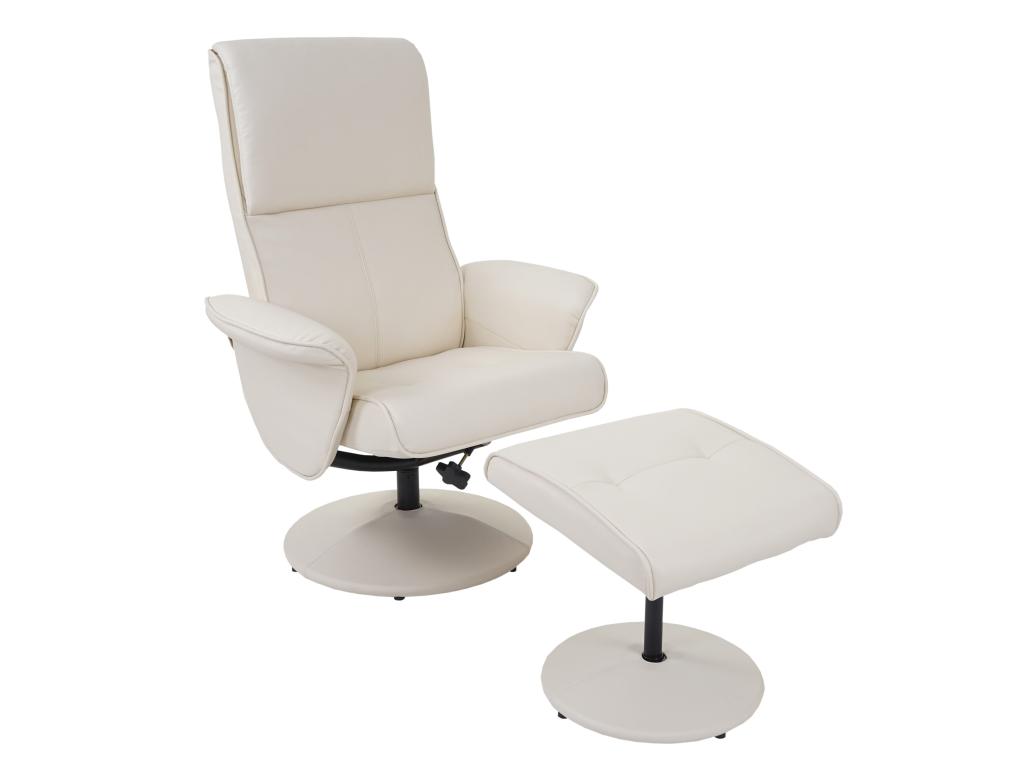Sillón reclinable Stockholm, polipiel, crema