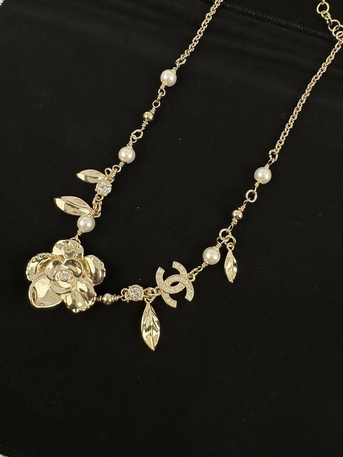 Chanel Leaves Charms Camellia Pendant Necklace - Original Replica Club